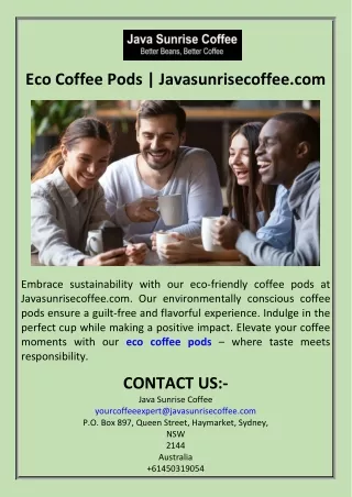 Eco Coffee Pods  Javasunrisecoffee.com