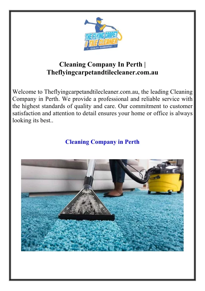 cleaning company in perth