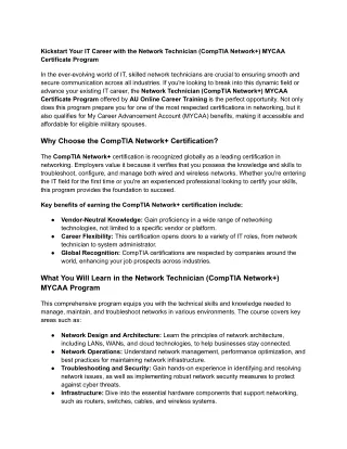 kickstart your it career with the network