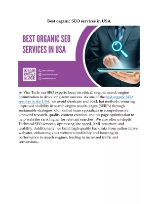 Best organic SEO services in USA