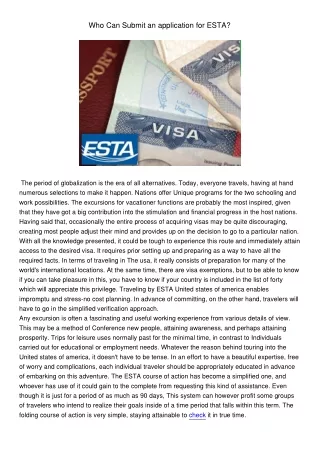 who can submit an application for esta