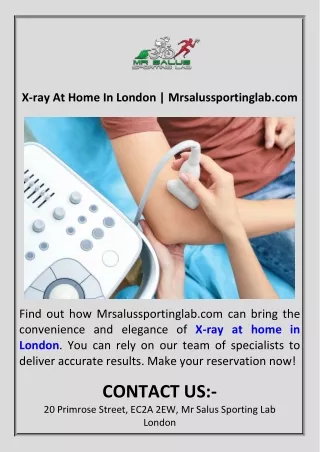 X-ray At Home In London  Mrsalussportinglab.com