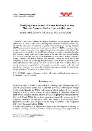 science education international vol 27 issue