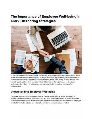 the importance of employee well being in clark