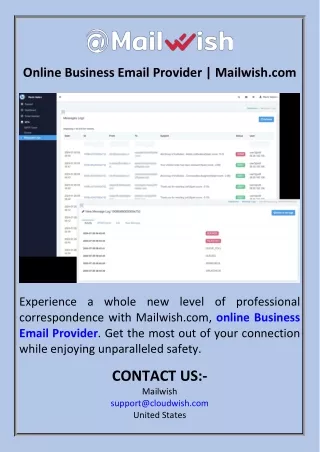 Online Business Email Provider  Mailwish.com