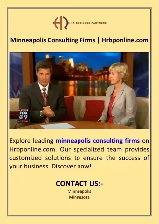 Minneapolis Consulting Firms  Hrbponline.com