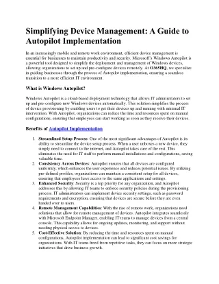 A Guide to Autopilot Implementation