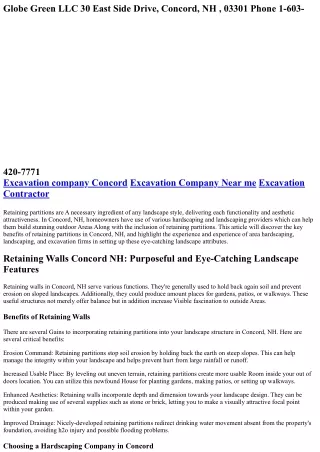 Retaining Walls Concord NH: Functional and Eye-Catching Landscape Capabilities