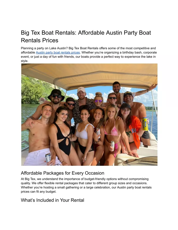 big tex boat rentals affordable austin party boat