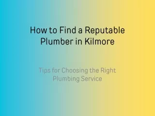 How to Find a Reputable Plumber in Kilmore