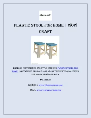 Plastic stool for home