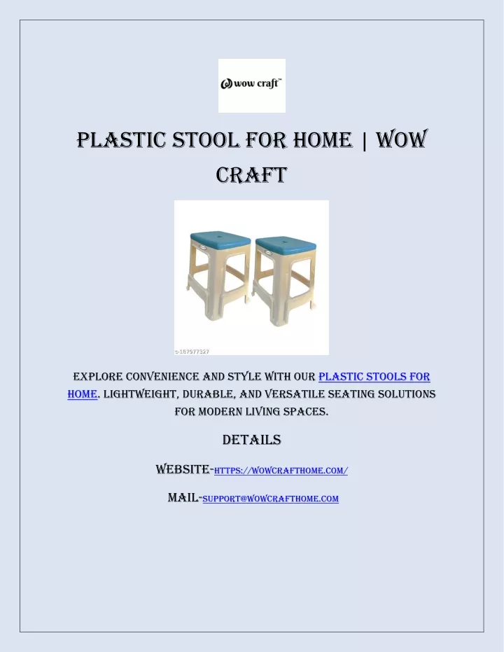 plastic stool for home wow craft