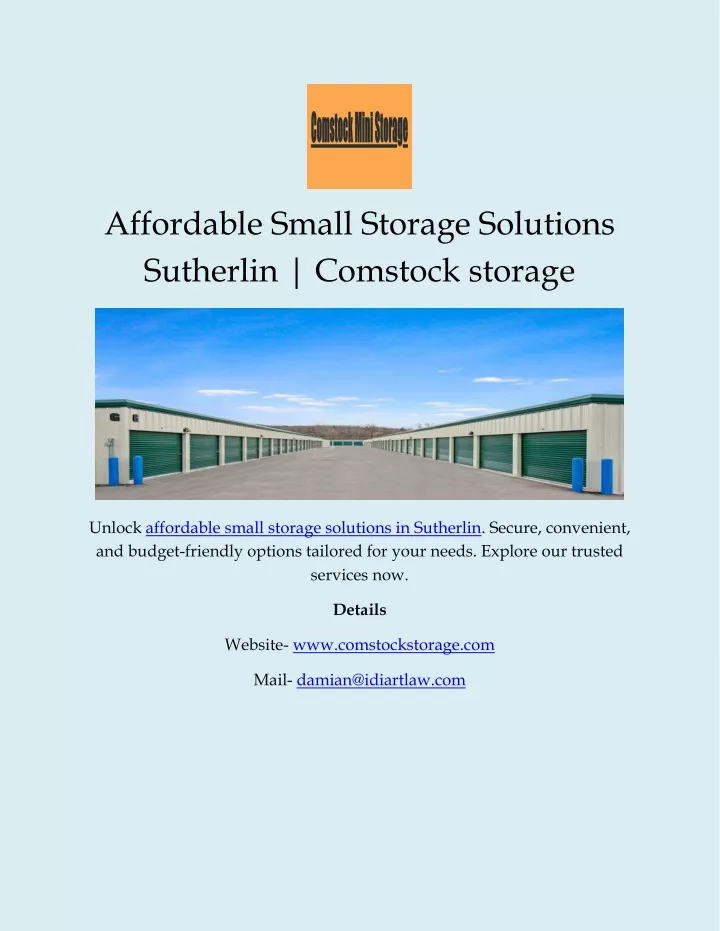 affordable small storage solutions sutherlin