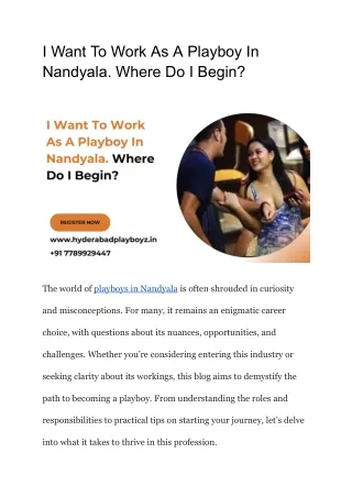 i want to work as a playboy in nandyala where