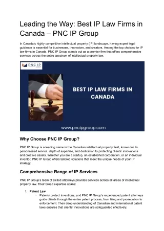 Best ip law firms in canada