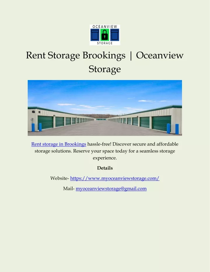 rent storage brookings oceanview storage