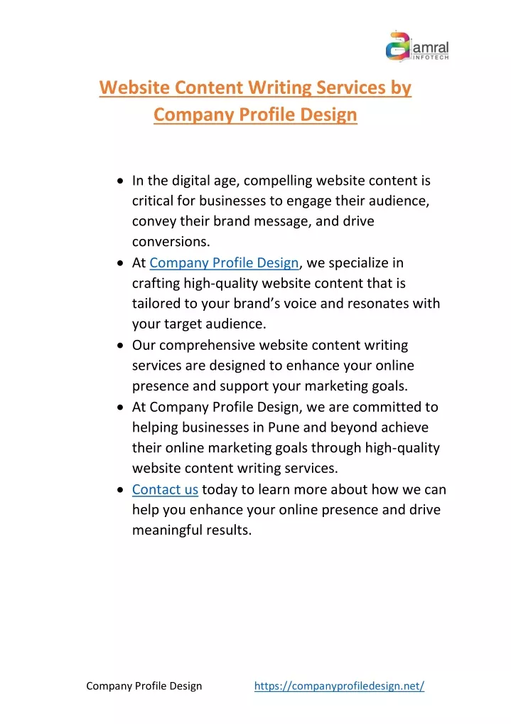 website content writing services by company