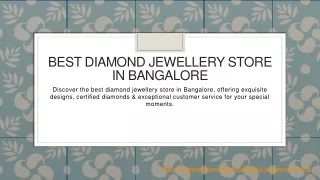 Best Diamond Jewellery Store in Bangalore