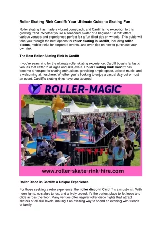 Roller Skating Rink Cardiff Your Ultimate Guide to Skating Fun