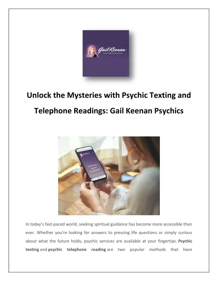 unlock the mysteries with psychic texting and