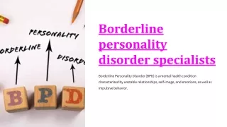 b orderline personality disorder specialists