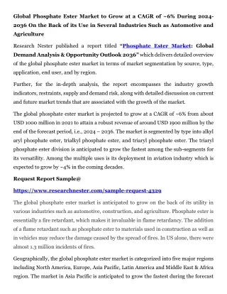 Phosphated Ester Market