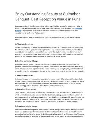 Enjoy Outstanding Beauty at Gulmohor Banquet Best Reception Venue in Pune