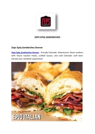 zeps epiq sandwiches