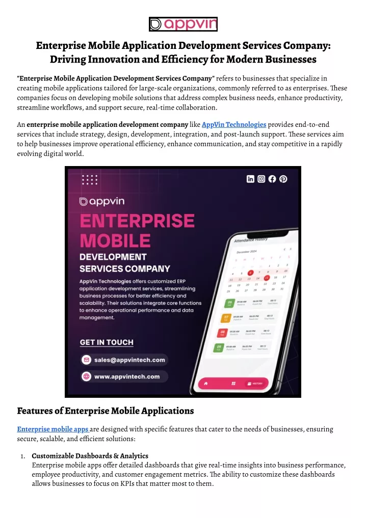 enterprise mobile application development