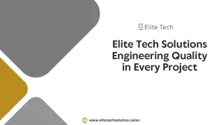 Elite Tech Solutions Engineering Quality in Every Project