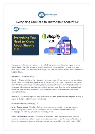 Everything You Need to Know About Shopify 2.0