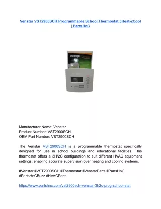 Venstar VST2900SCH Programmable School Thermostat 3Heat-2Cool _ PartsHnC