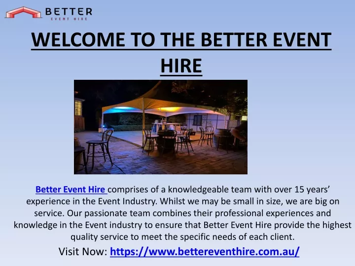 welcome to the better event hire