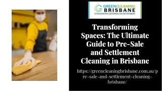 Pre Sale Cleaning Brisbane  Green Cleaning Brisbane
