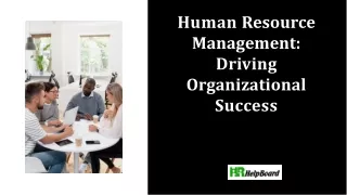 human resource management driving organizational