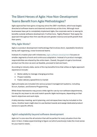 the silent heroes of agile how non development