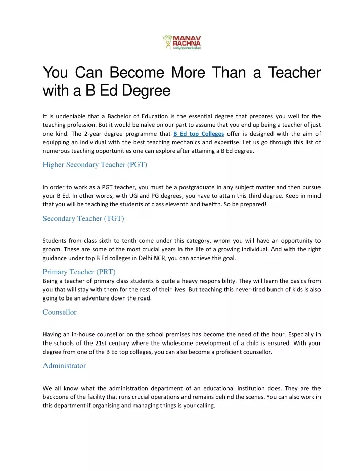 you can become more than a teacher with