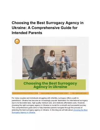 Choosing the Best Surrogacy Agency in Ukraine | Ukraine Surrogacy Agency