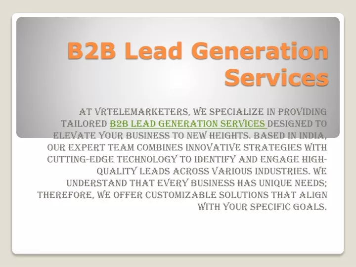 b2b lead generation services