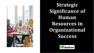 strategic signi cance of human resources