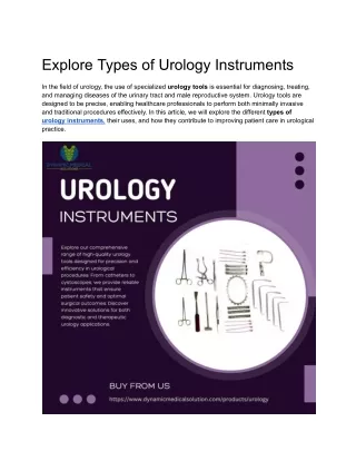 Explore Types of Urology Instruments