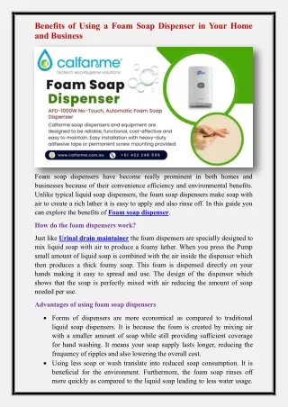 Foam soap dispenser