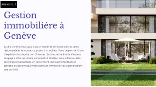 Services de gestion immobilière à Genève