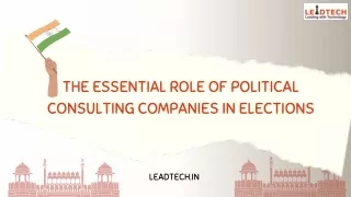 The Essential Role of Political Consulting Companies in Elections