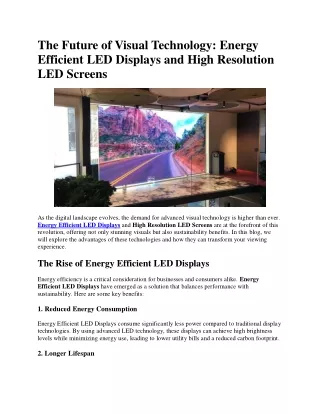 the future of visual technology energy efficient