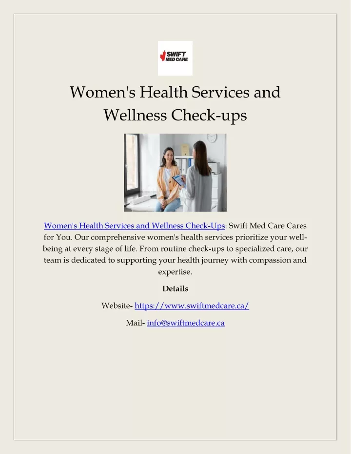 women s health services and wellness check ups