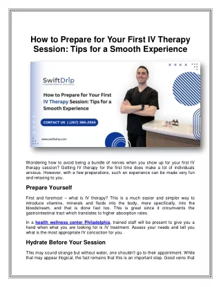 How to Prepare for Your First IV Therapy Session: Tips for a Smooth Experience