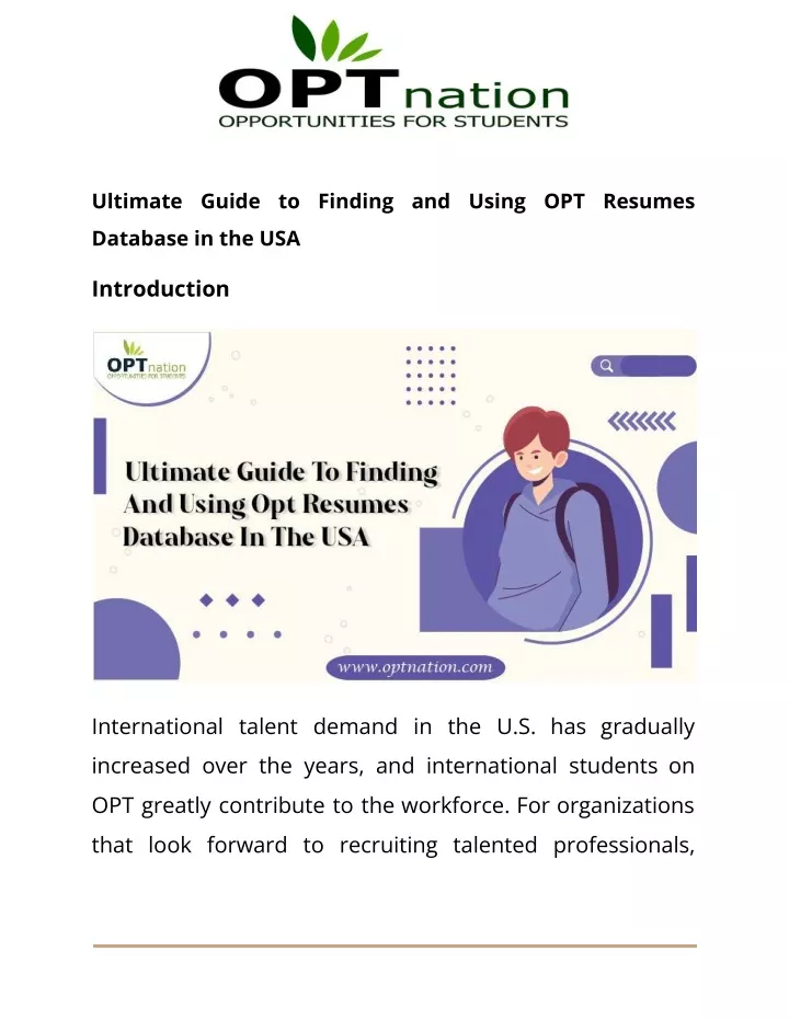 ultimate guide to finding and using opt resumes