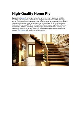 high quality home ply