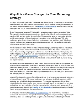 why ai is a game changer for your marketing